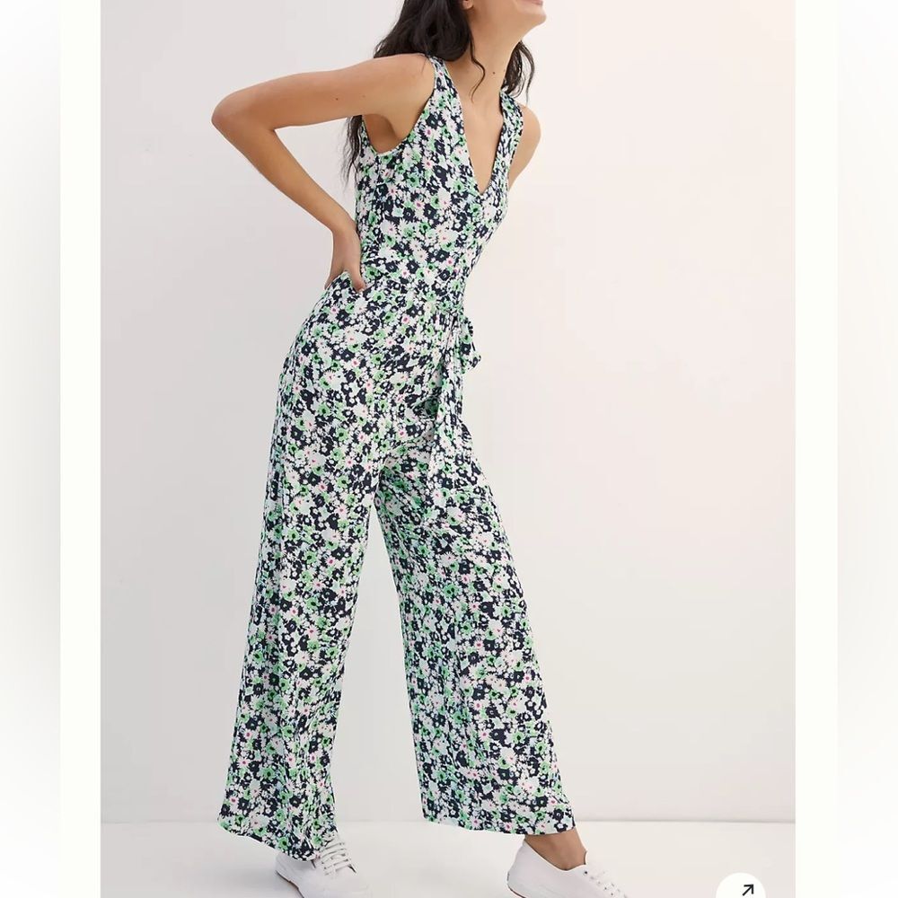 Kachel for Anthropologie floral wide-leg jumpsuit. Size 6 new tags.